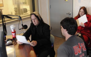 Todd Rundgren in the radio booth at WGRE.
